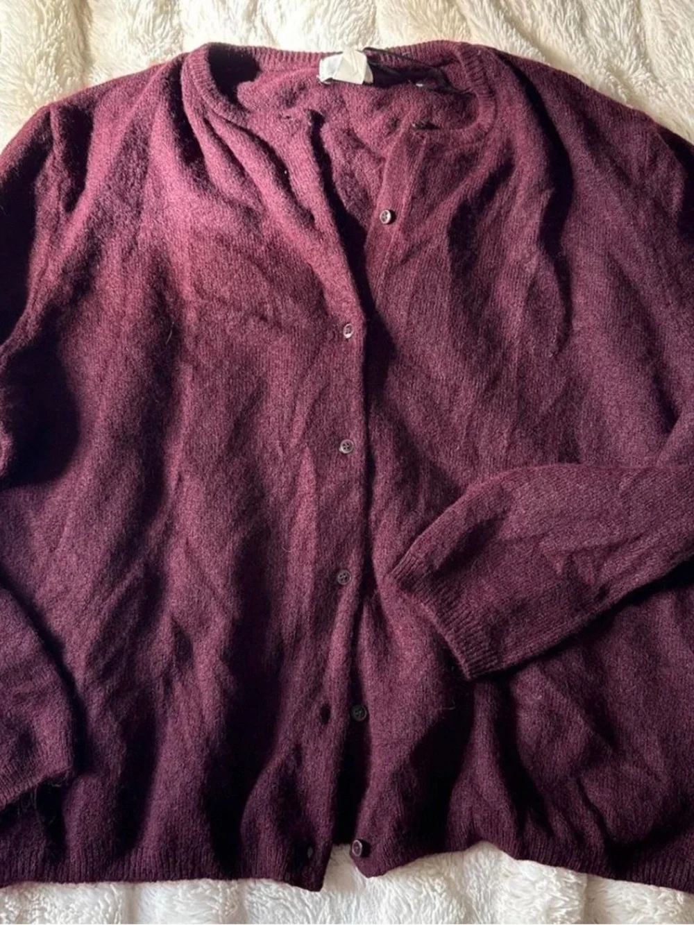 H&M Women's Loose Fit Burgundy Cardigan